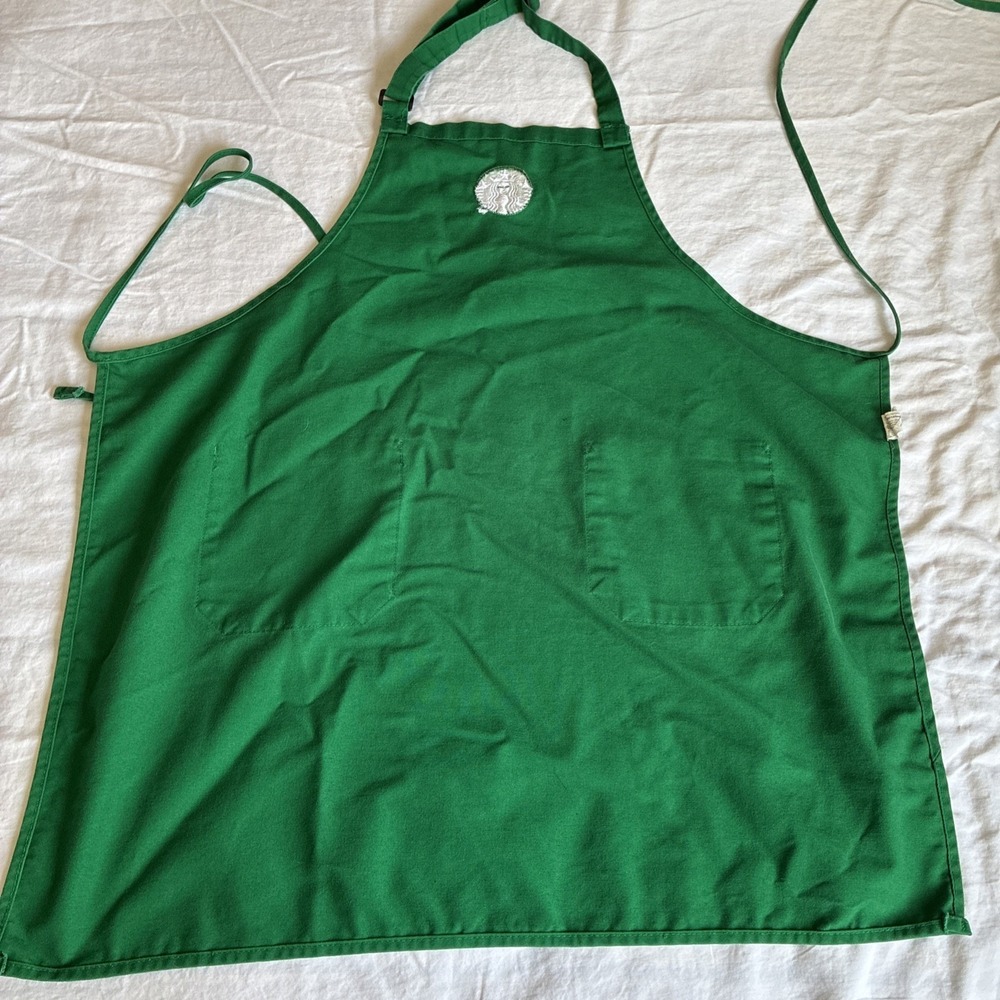 Starbucks Employee Uniform Apron Green Embroidered Coffee Shop Barista - Picture 9 of 10